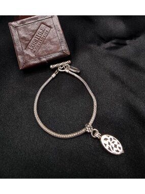 Lois Hill 925 Sterling Silver Bracelet With Locket Charm & Original Leather Box